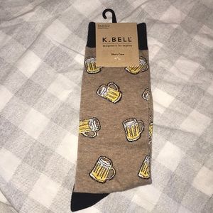 NWT K.Bell Beer Crew socks 10-13 MSRP $12